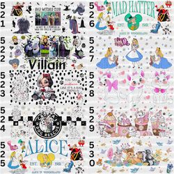 Alice In Wonderland UV DTF 16 Oz Cup Wrap