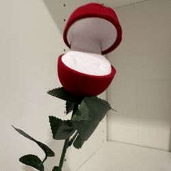 Red Velvet Flower Ring Case Gift Box Ring