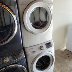 Samsung Front Load Washer And Stackable Gas Dryer Set 