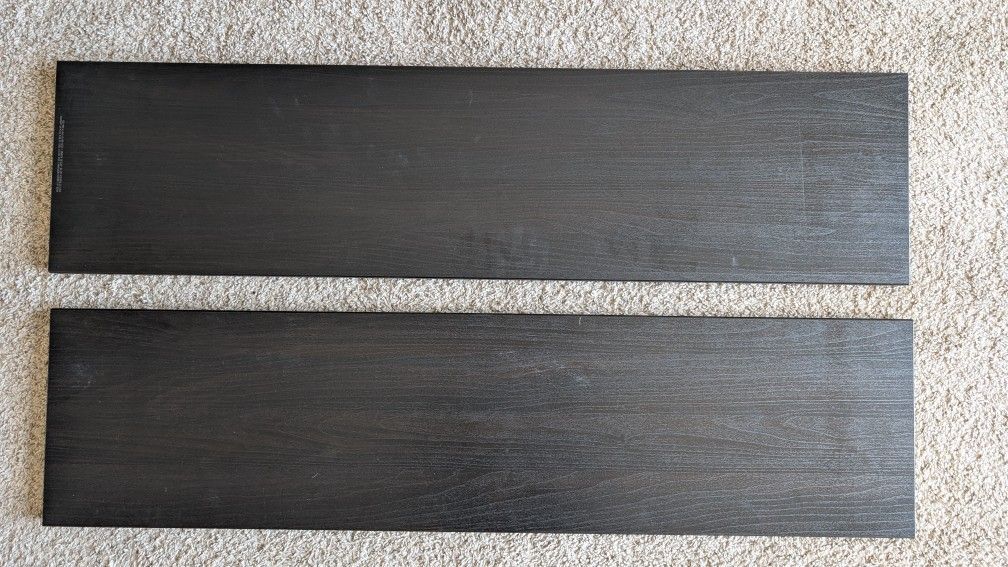 Two Matching Black Wall Shelves