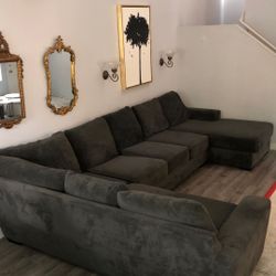 Dark Grey Couch Three Piece Sectional