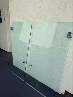frameless glass sliding shower doors ( H 59.5” X L 31.5” X 2 doors )