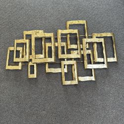 Gold Metal Abstract Wall Decor 