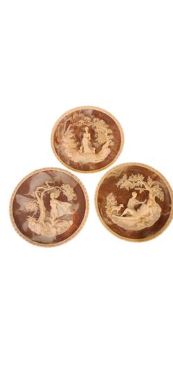 (3) Collector 10" Incolay Plates