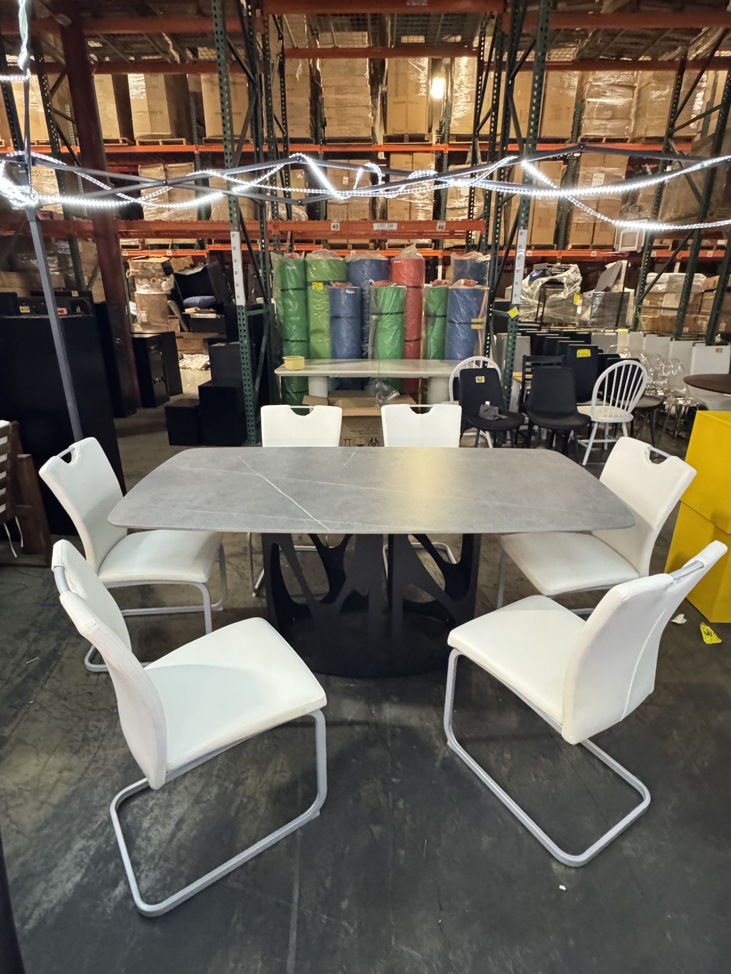New In Box Dining Table + 6 Chairs!!! 6’x3’ Sintered Stone Top Dining Table set