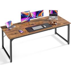 Rustic Brown Computer Desk, 63 Inch Office Desk, Gaming Desk with Storage, Writing Desk Work Desk for Home Office, Study, Modern Simple Desk, Large Le