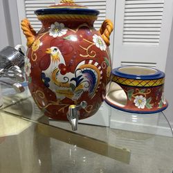 Hand Painted Drink Dispenser 