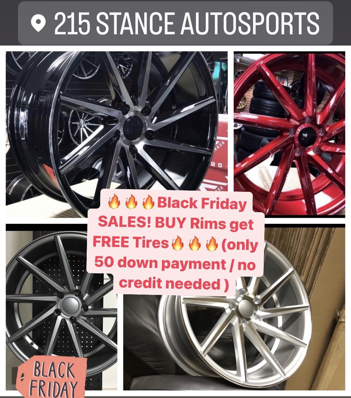 🔥🔥🔥Black Friday SALES! BUY Rims get FREE Tires🔥🔥🔥