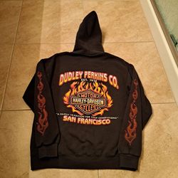 Vintage Harley Davidson Hoodie Zipper Jacket Size L