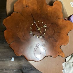 Pair Of Old Wooden Clocks 