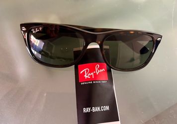 New Wayferer Classic Sunglasses, Polished Tortoise Frame, Green Polorized Lenses