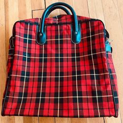Vintage Red Plaid Lunch Picnic Tote Bag