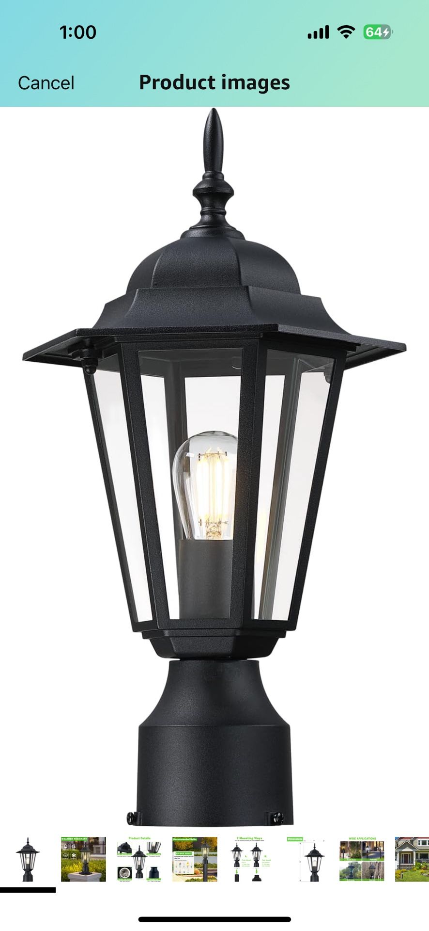 Vevor Outdoor Post Light Only 1