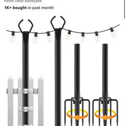 2 Pack String Light Poles,10 Ft Light Poles