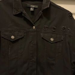 Forever 21 Blk Jean Jacket Medium / Large