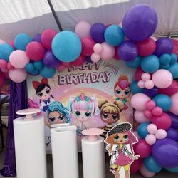 LOL Balloon Garland Candy Table Cylinders 