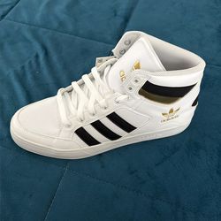 Adidas Hard Court High  (White Black And Gold)