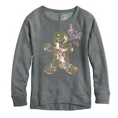NWT SO Girls Sequin Gingerbread Oh Snap Sweatshirt-12