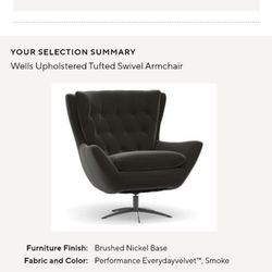 Pottery Barn Wells Tufted Armchair Chair