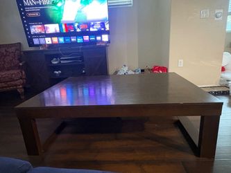 Oversized wood coffee table