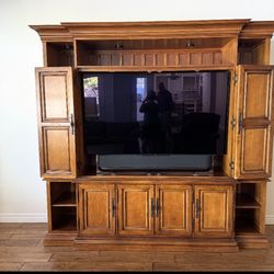 Ethan Allen media center  93” x 25” x 85” high  Media Center Only $450