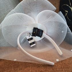 Brand new-  Lele Sadoughi white bridal fascinator hat, often used for weddings or formal events