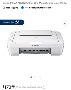 Canon PIXMA MG2522 All-in-One Monochrome Inkjet Printer