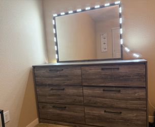 Wooden dresser with Led lights