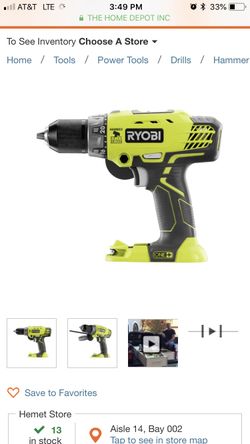 Ryobi One+ 18V Hammer Drill (Tool Only)