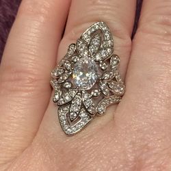 Diamond Ring 925 Sz 7