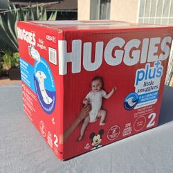 Huggies Plus Little Snugglers Size 2 Disney Diapers 174 Count NEW SEALED