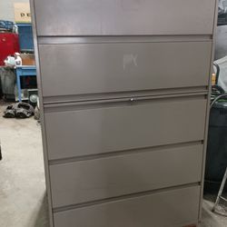 Steel Case Five Drawer File Cabinet 