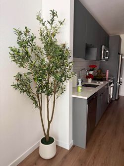 7ft fake olive tree with planter