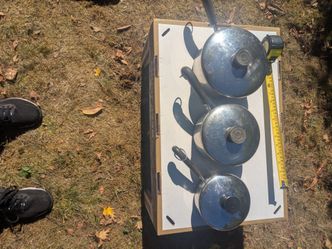 Vintage Revere pots with lids and copper bottoms
