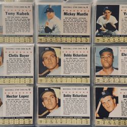 1961 Post Cereal Baseball card collection of a near complete set (approx. 200 cards total including duplicates).  