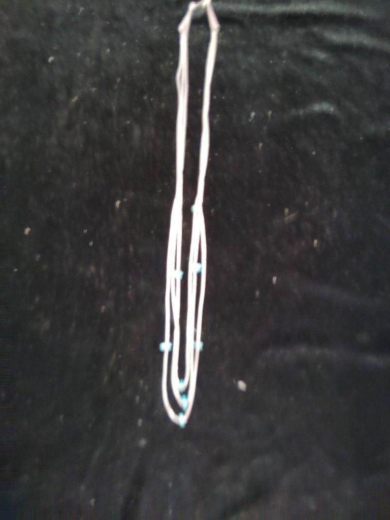 Antique Or Vintage Navajo Chain Sterling Silver Construction Turquoise