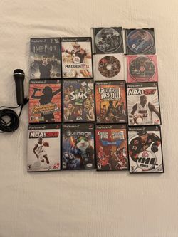 15 Ps2 Game Bundle With Karaoke Mic