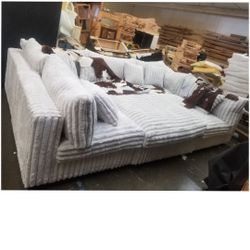 BRAND NEW 11X11FT and 6X13X6FT SECTIONAL SOFAS CHAISE  CORDOROY grey fabric  custom made available