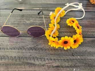 Hippie glasses and flower headband (Halloween costume)