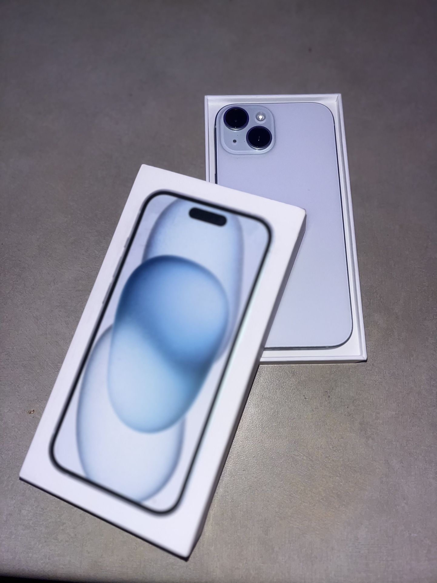 $350 iPhone 15, Blue, 128GB.