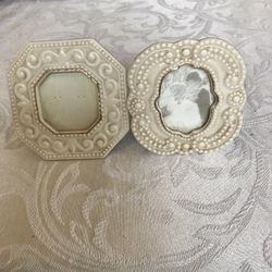 Classic Lenox China Beaded Mini Frames, Set of 2