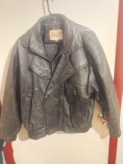 Black Leather Bomber Jacket