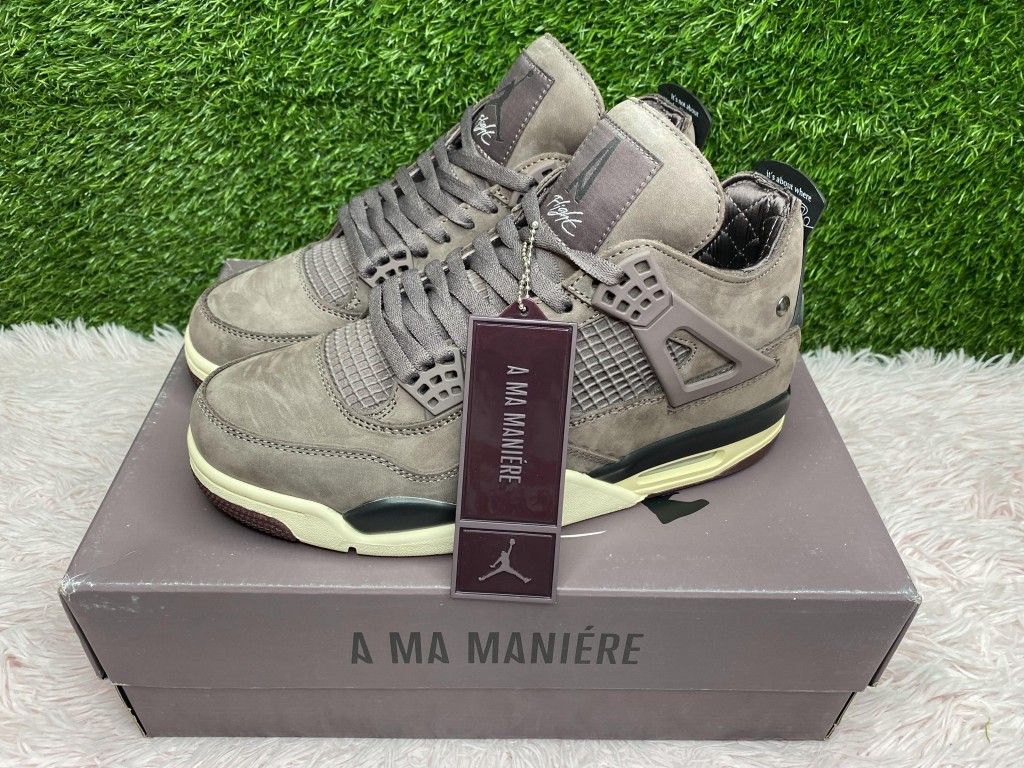 JORDAN 4 A MA MANIÉRE AJ4 BROWN BLACK NEW SNEAKERS SHOES SIZE 9 42.5 A5