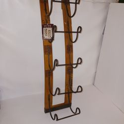 Wooden Wire Wine Wall Mount Rack