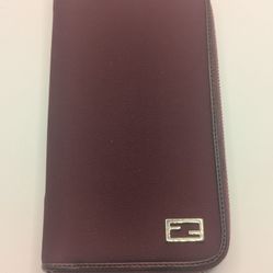 FENDI Round Long Wallet Bordeaux