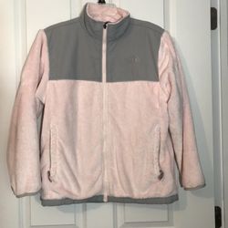 The North Face Pink and Gray Youth Fleece Jacket