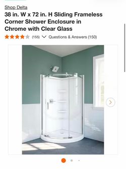 Delta 38” round shower enclosure