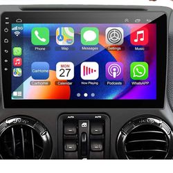 10.2 Inch Car Radio Stereo for Jeep Wrangler JK Compass Grand Cherokee Dodge Ram Built-in Apple Carplay Android Auto