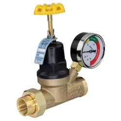 Apollo 3/4 in. FNPT x 3/4 in. MNPT Lead-Free Bronze Pressure Reducing Valve with Gauge 69ELF114TWG