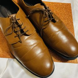 VAN HEUSEN Men’s Larry Dress Shoes Light Cognac Brown Size 11